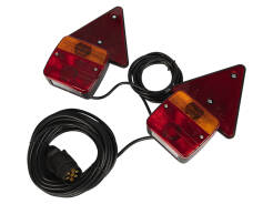 Zestaw lamp do przyczepy samochodowej trójkąt + magnes do szybkiego montażu